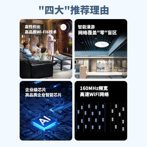 H3C新华三AP3000C-U双频WiFi6无线吸顶式AP接入点高速千兆PoE供电DC智能无缝漫游企业级室内大功率网络覆盖5G - 图1