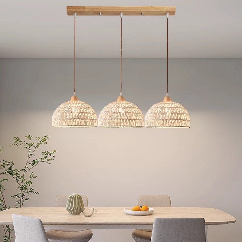 日式原木餐厅吊灯奶油风餐桌吧台灯藤艺复古民宿卧室阳台长线灯具,淘宝优惠券,粉丝福利购,淘宝优惠卷
