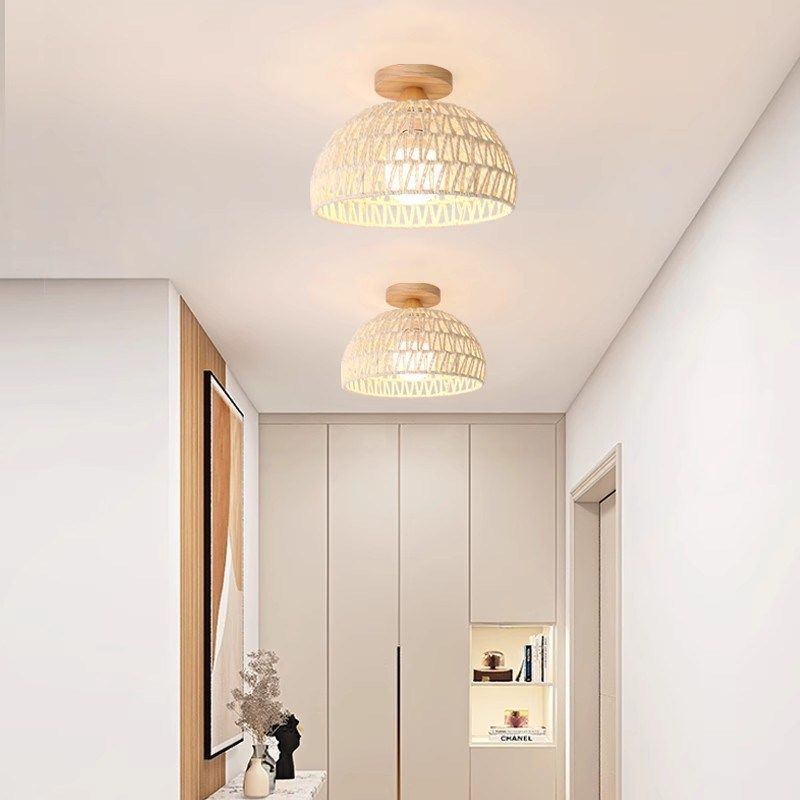 日式原木餐厅吊灯奶油风餐桌吧台灯藤艺复古民宿卧室阳台长线灯具,淘宝优惠券,粉丝福利购,淘宝优惠卷