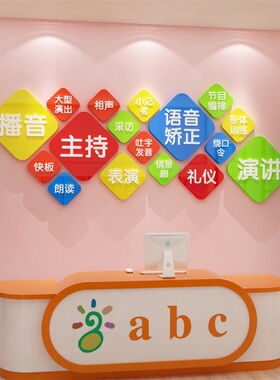 播音教室布置口才辅导班贴培w训机构墙面装饰主持明星兴趣训练学