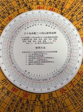 财慧阁 六十甲子配二十四山罗盘伴侣摆件