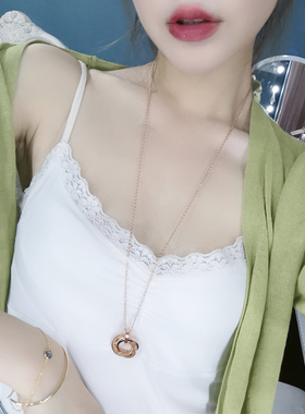 ZOXI小众设计网红圈圈毛衣链长款韩版轻奢简约不掉色项链女潮百搭