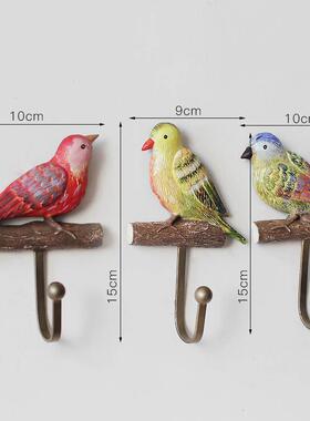 五彩小鸟创意套三装饰挂钩 田园风壁挂钩 家居工艺衣帽钩