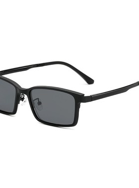 磁吸套镜男金属商务半框眼镜两用近视太阳眼镜男驾驶夹片偏光墨镜