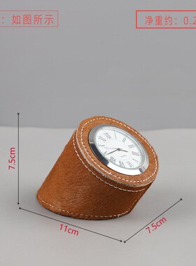 现代简约高端马毛金属时钟台钟桌面摆件客厅卧室玄关软装家居饰品