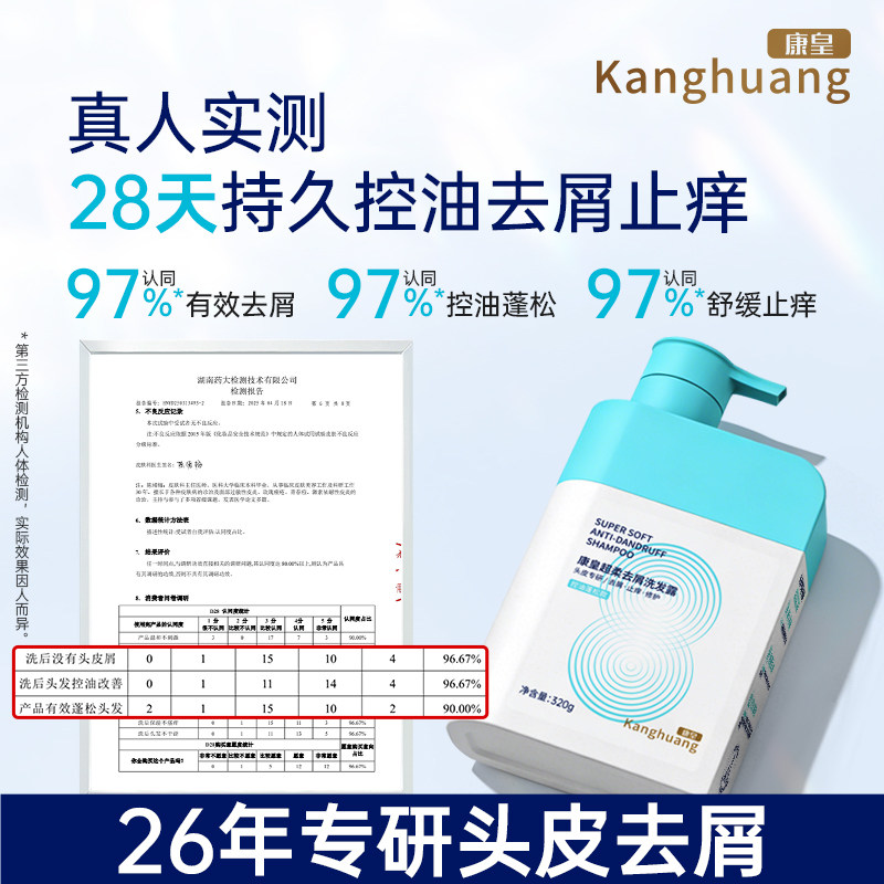 康皇控油去屑青少年洗发水去屑止痒祛痘舒缓止痒修护头皮320g男女