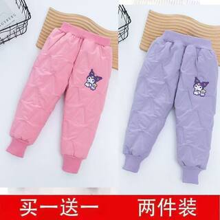 Children's outer wear new style boys' trousers with velvet and thickening for middle and large children's winter wear a pair of winter warm cotton trousers