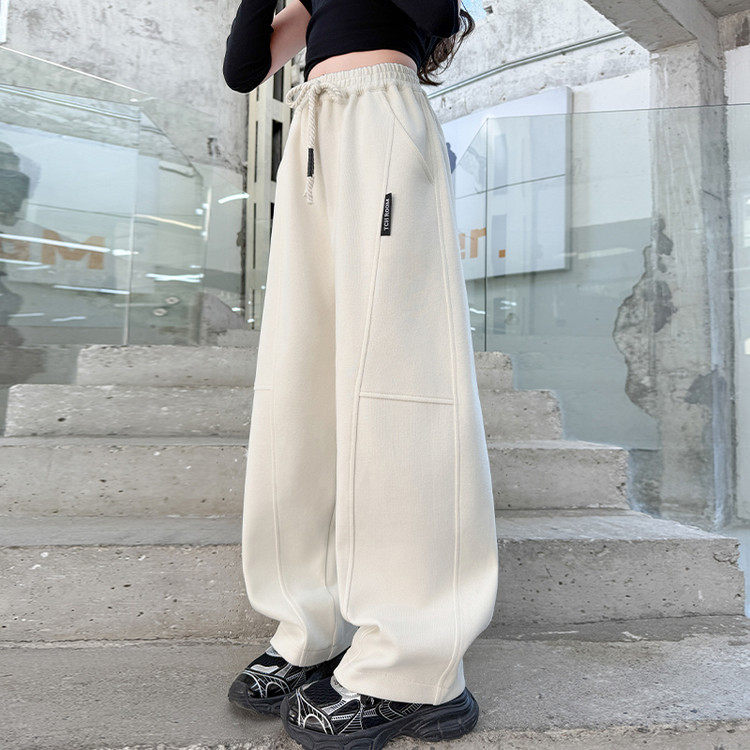 女童加绒裤子冬2025新款卫裤儿童加厚弯刀裤女孩大童一体绒运动裤,淘宝优惠券,粉丝福利购,淘宝优惠卷