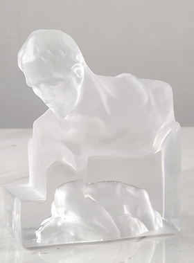 极简创意欧式半身人n物人像透明雕塑艺术品家居室内软装陈设品摆
