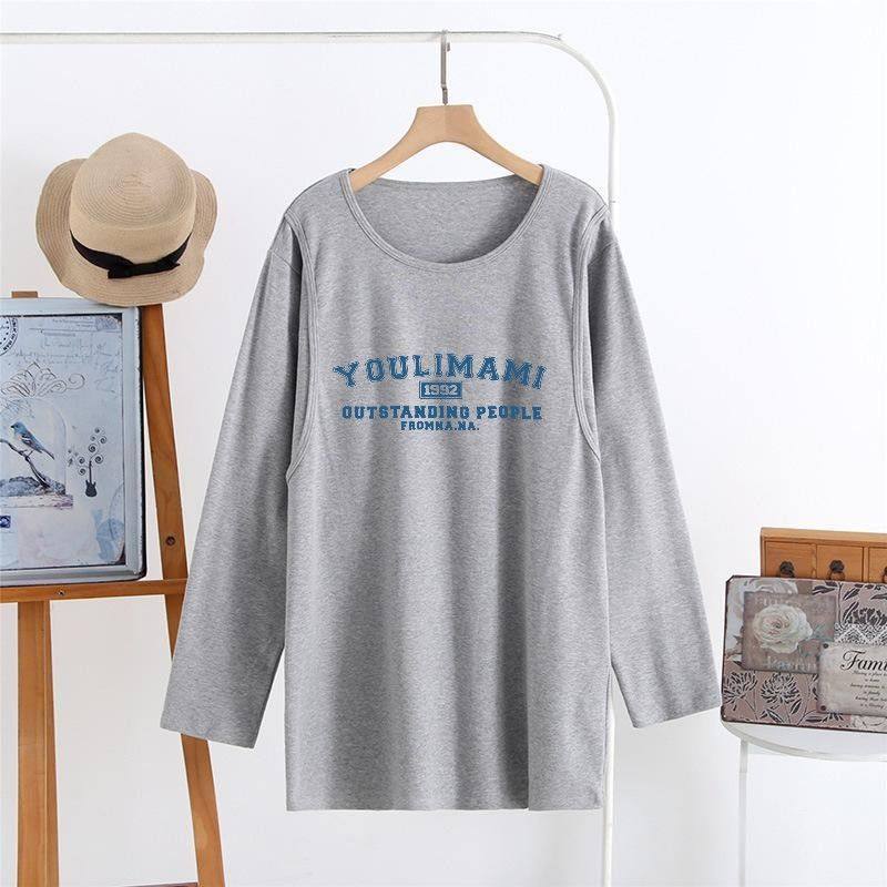 哺乳长袖T恤上衣长袖宽松孕妇秋季宽松款喂奶月子服家居睡衣秋冬,淘宝优惠券,粉丝福利购,淘宝优惠卷