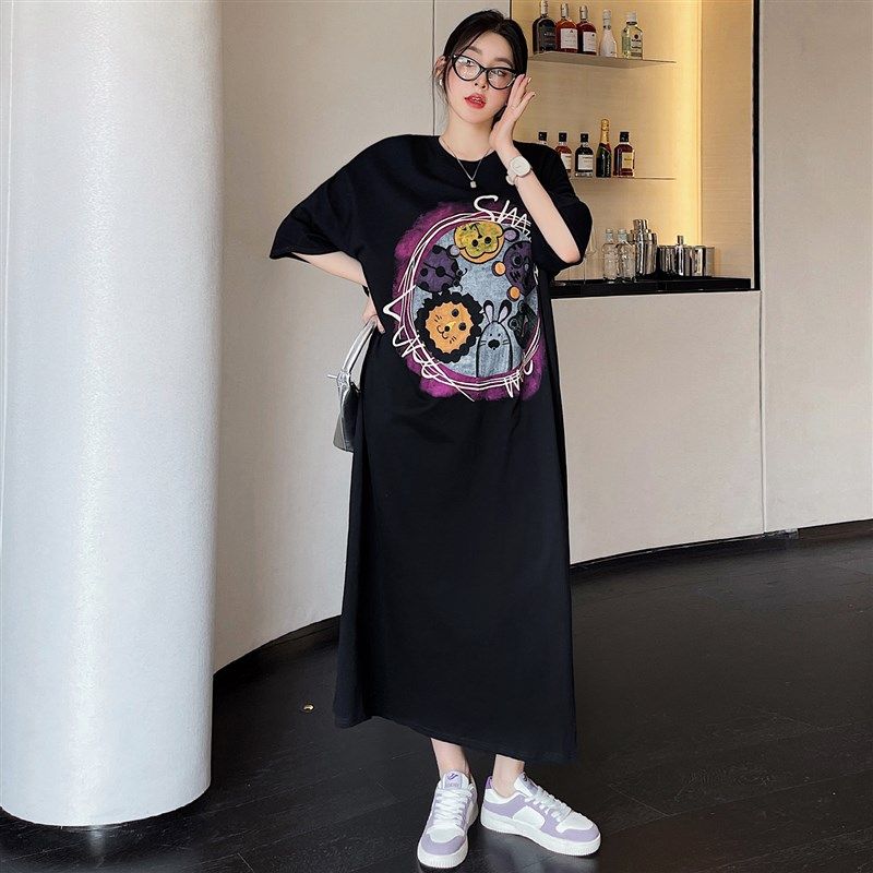 哺乳期夏装时尚辣妈款外出喂奶衣大码女宽松显瘦黑色连衣裙中长款,淘宝优惠券,粉丝福利购,淘宝优惠卷