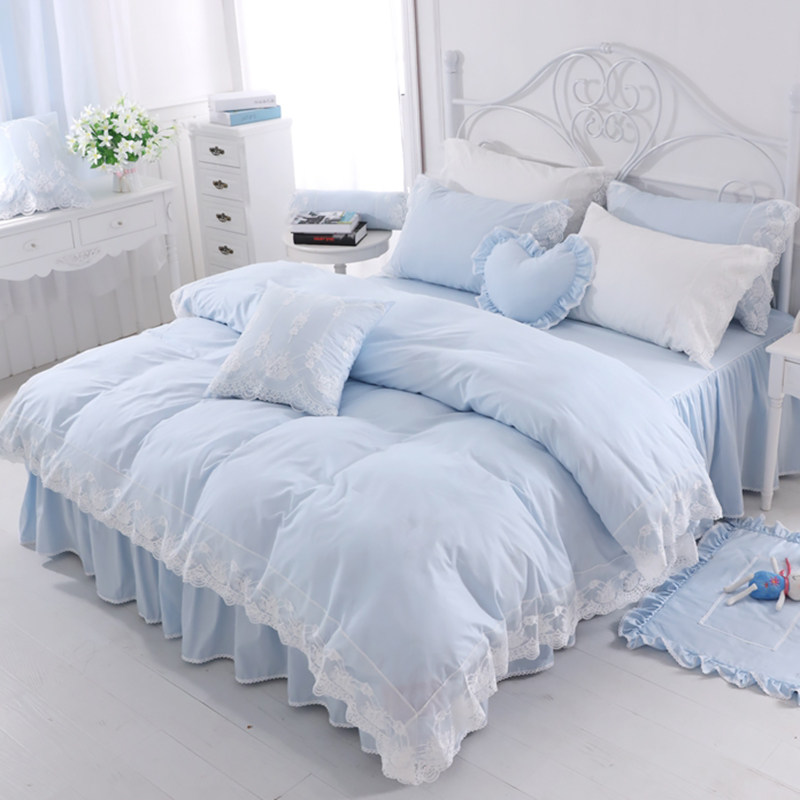 网红全棉4四件套k100公主风简约蕾丝小清新被套床上用品1.8m床,淘宝优惠券,粉丝福利购,淘宝优惠卷
