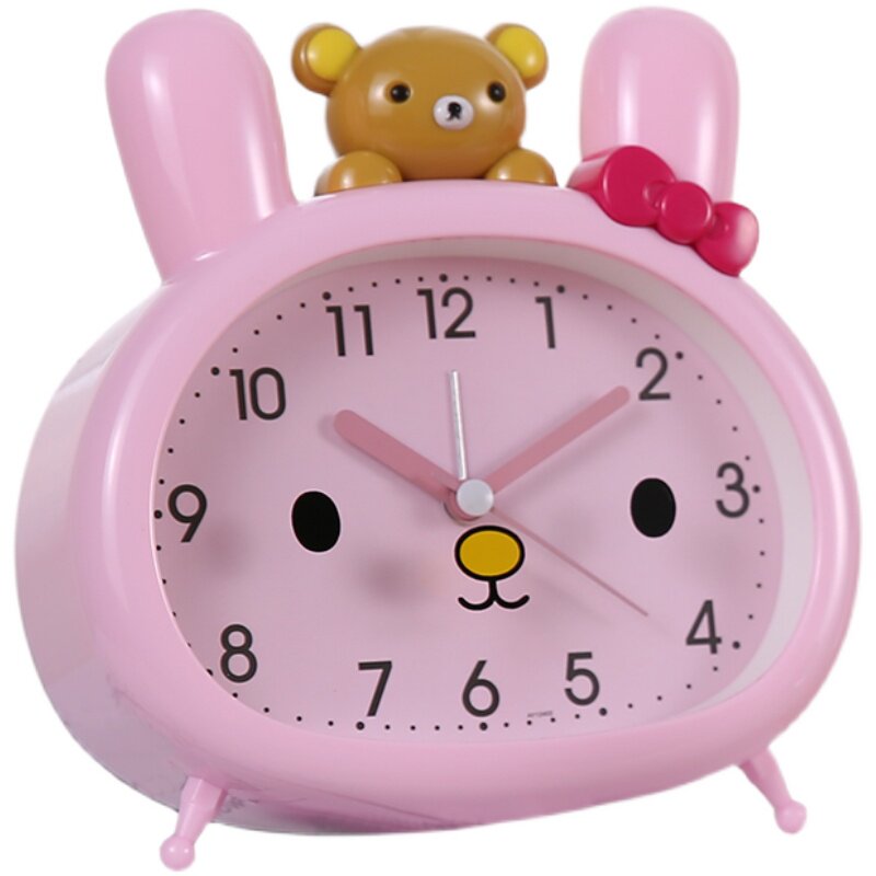 小卡通闹钟表儿童爱男孩女孩床头静音闹铃懒虫床夜灯光,淘宝优惠券,粉丝福利购,淘宝优惠卷