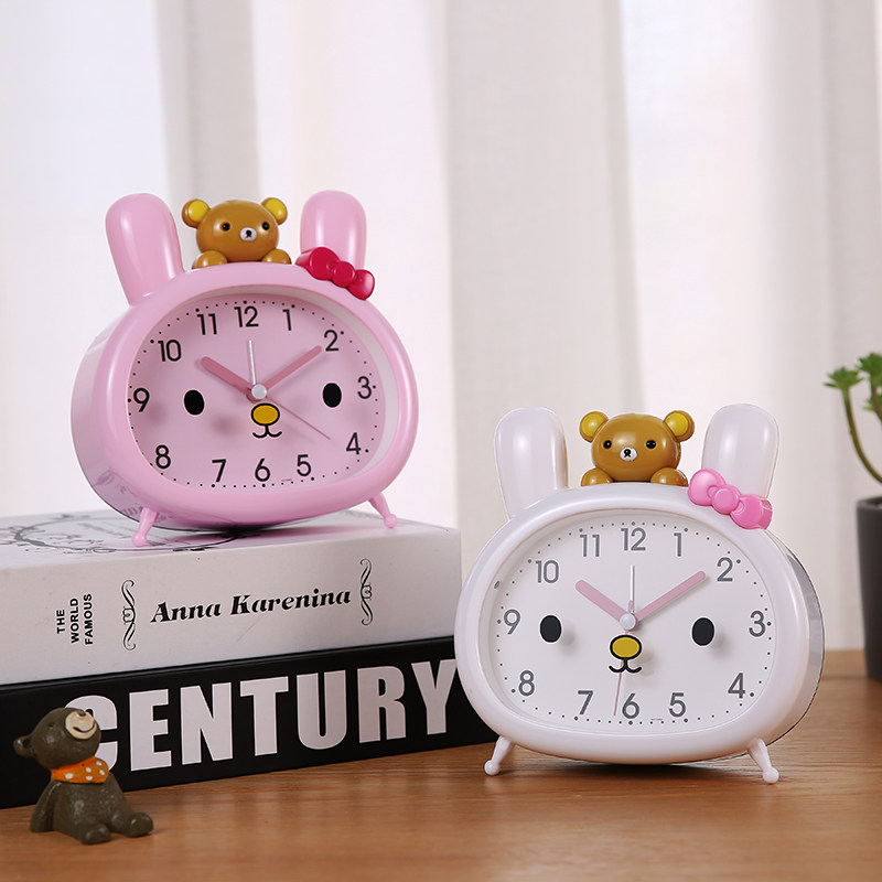 小卡通闹钟表儿童爱男孩女孩床头静音闹铃懒虫床夜灯光,淘宝优惠券,粉丝福利购,淘宝优惠卷