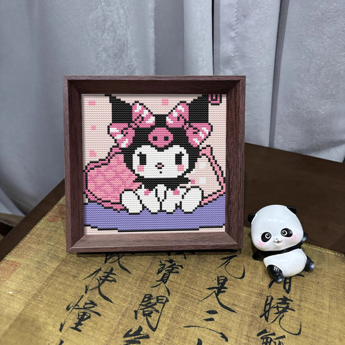 【库洛米】十字绣2025新款线绣带框摆台卡通动漫简单小件diy刺绣 - 图2