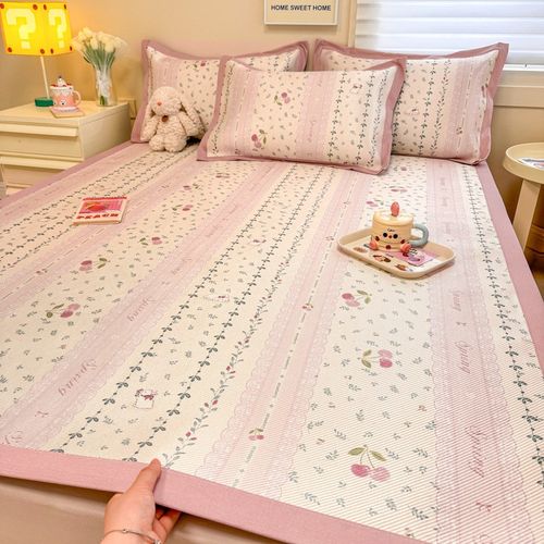 新款冰丝凉席夏季2025新款夏天藤席子宿舍单人藤竹席草席冬夏两用 - 图3