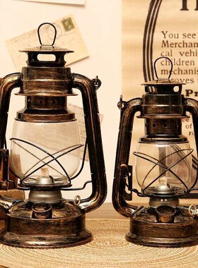 老式复古煤油灯露营手提马灯年代感怀旧老物件拍摄道具装饰品摆件