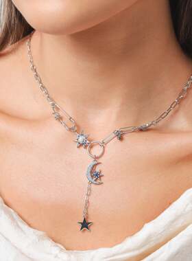 SELENICHAST原创星星月亮守护项链小众高级感首饰女友生日礼物
