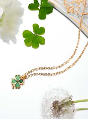 SELENICHAST原创设计幸运四叶草项链锁骨链轻奢小众女友礼物首饰