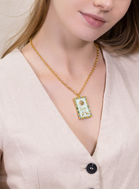 SELENICHAST原创设计月亮·塔罗牌项链小众吊坠女友生日礼物配饰