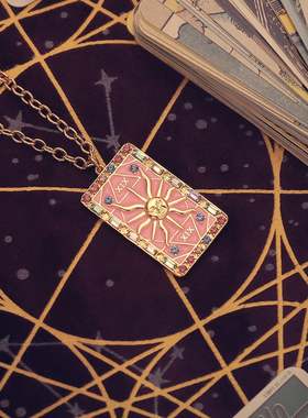 SELENICHAST原创设计太阳·塔罗牌项链小众吊坠女友生日礼物配饰