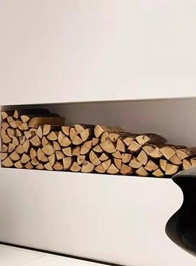 户外木柴原木壁炉取暖木头背景墙客厅装饰饭店民宿木材摆件玄关柴