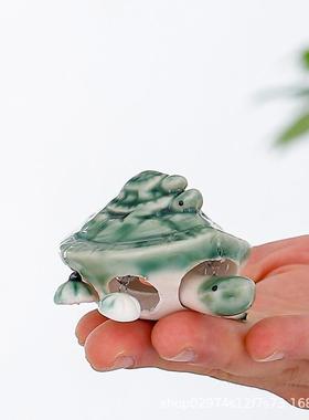 新中式陶瓷乌龟鱼缸造景摆件装饰礼盒工艺品小配件微景观DIY布景