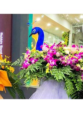 仿真孔雀头模型道具摆盘装饰品开业花篮凤凰头摆件花艺婚车喜庆