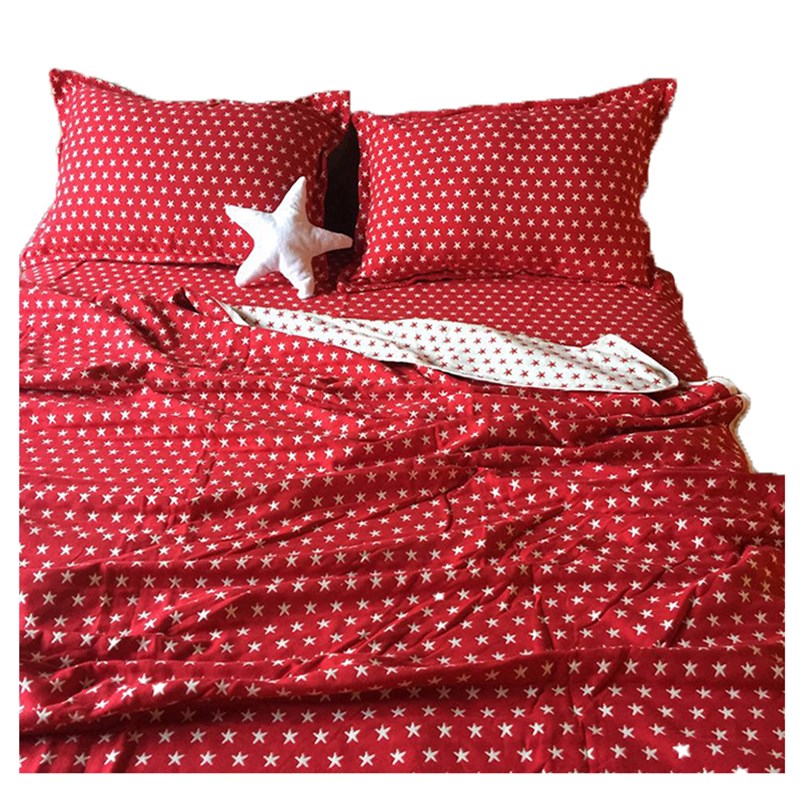 A类三层纱布含竹纤维夏季单人双人薄款红星蓝星纱布床单 可定制 - 图3