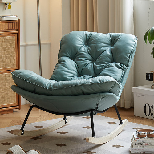 欧式阳台休闲椅家用摇摇椅单人午睡懒人沙发椅大人科技布网红椅子 - 图0