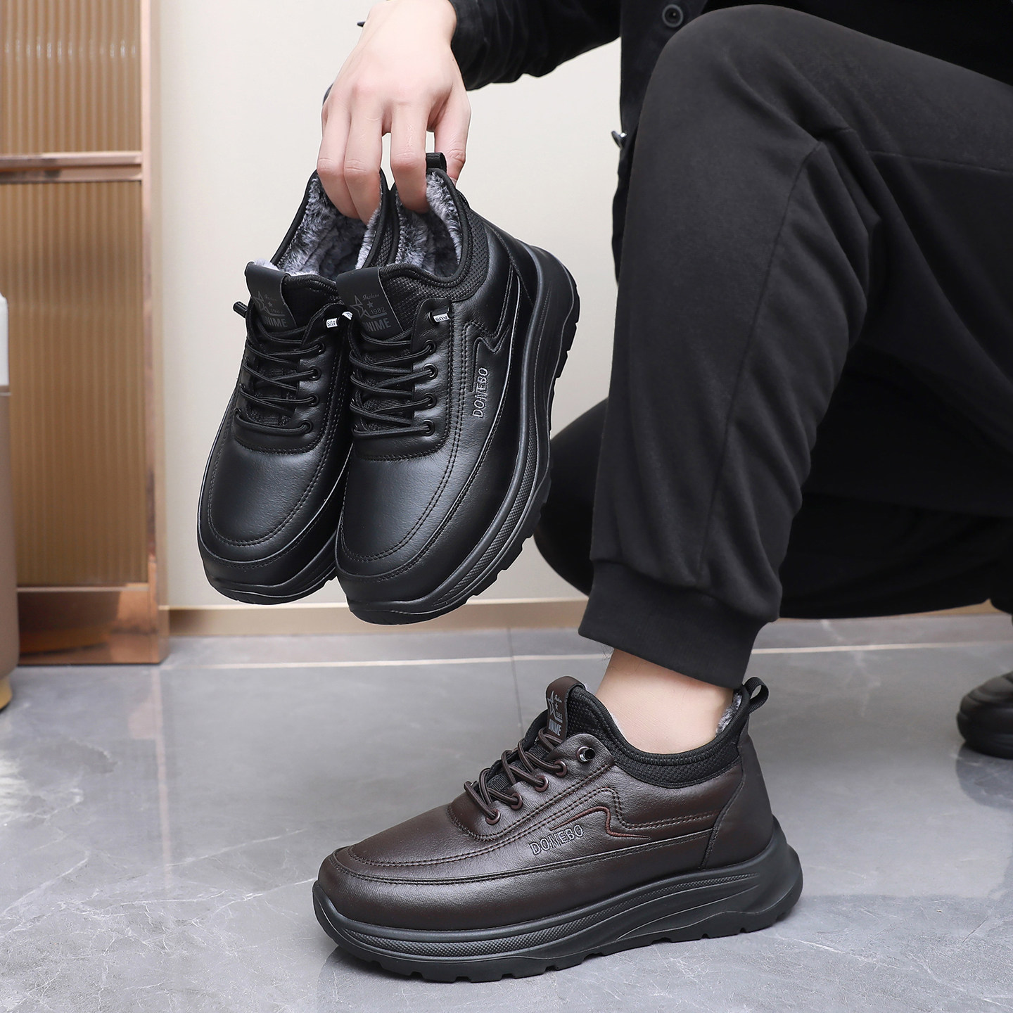 老北京布鞋男款冬季棉鞋加绒加厚保暖防滑中老年运动休闲爸爸鞋,淘宝优惠券,粉丝福利购,淘宝优惠卷