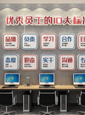 公司企业文化墙贴装饰团队办公室励志标语挂画会议室走廊楼梯激励
