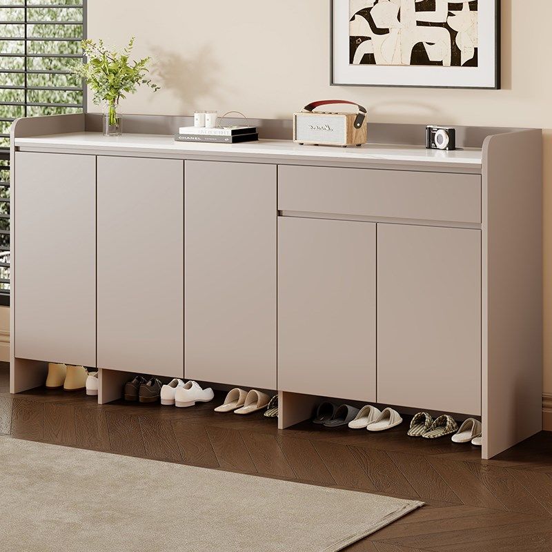 岩板鞋柜家用门口收纳柜一体靠墙实木柜子储物柜2025新款大玄关柜,淘宝优惠券,粉丝福利购,淘宝优惠卷