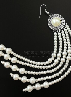 蒙古族耳环手工串珠子耳环耳坠蒙古袍服装演出舞蹈配饰民族风耳环