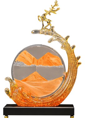 创意流沙画鹿摆件餐边柜子客厅电视柜办公室高级感家居好物装饰品