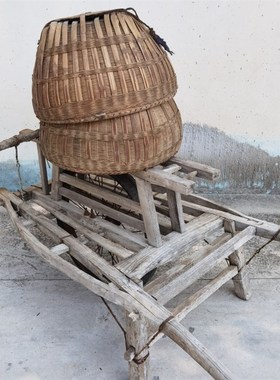 民俗老旧手推车独轮车农村老旧木推车农具农耕文化摆件影视装饰