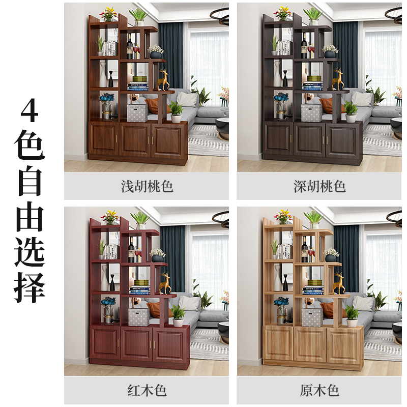 2023年新款轻j奢玄关柜隔断置物架沙发旁装饰柜客厅实木储物柜收 - 图0
