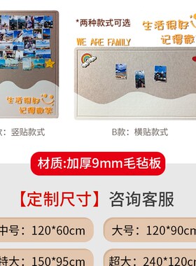照片墙装饰创意毛毡墙贴毛毡板相片墙高级感墙面软木板墙上展示板