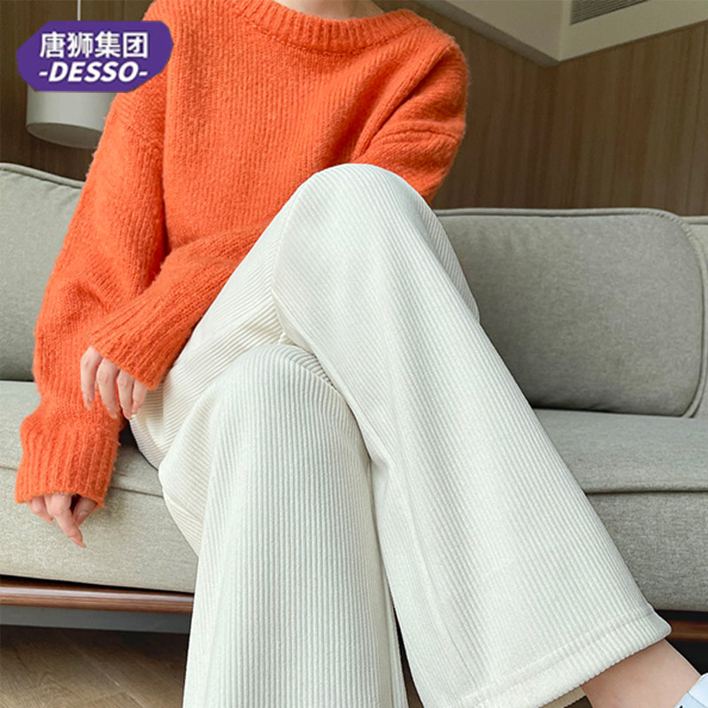 唐狮集团DESSO秋冬雪尼尔阔腿裤高腰宽松百搭显瘦垂感加绒阔腿裤