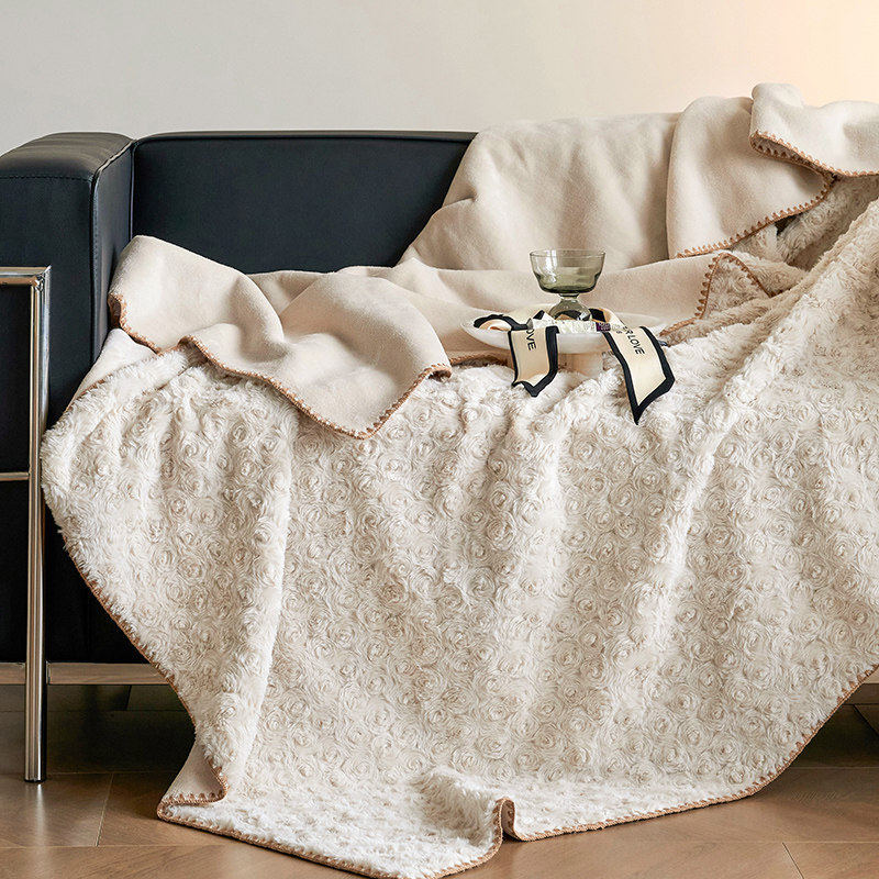 悦眠家纺轻奢兔毛绒玫瑰毯午睡沙发毯子床上盖毯秋冬季加厚珊瑚绒,淘宝优惠券,粉丝福利购,淘宝优惠卷