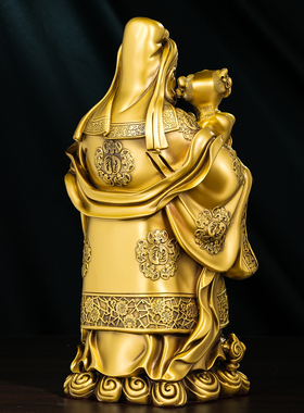 纯铜福星摆件福星高照铜像福禄寿家居供佛像贺寿礼品吉星高照黄铜