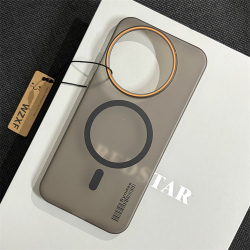 wzxf柔纱冰雾适用realme真我GT8pro手机壳新款磁吸磨砂透明硬壳gt7pro镜头大孔por高级感超薄橙色保护套肤感 - 图2