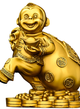 纯铜猴子摆件铜猴十二生肖猴摆设黄铜猴铜器装饰品家居工艺品礼品