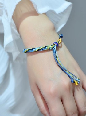 上岸手绳逢考必过高考金榜题名五彩编织绳好运锦鲤手链学生小礼物