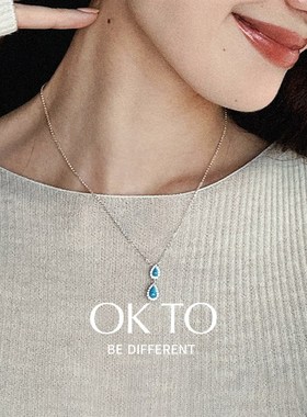 OKTO饰品【绿松石系列】小众设计精致绿松石银项链女简约高级感