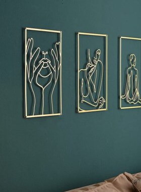 铁艺壁挂摆件艺术剪影女性身体线条挂件墙面装饰画墙贴金色