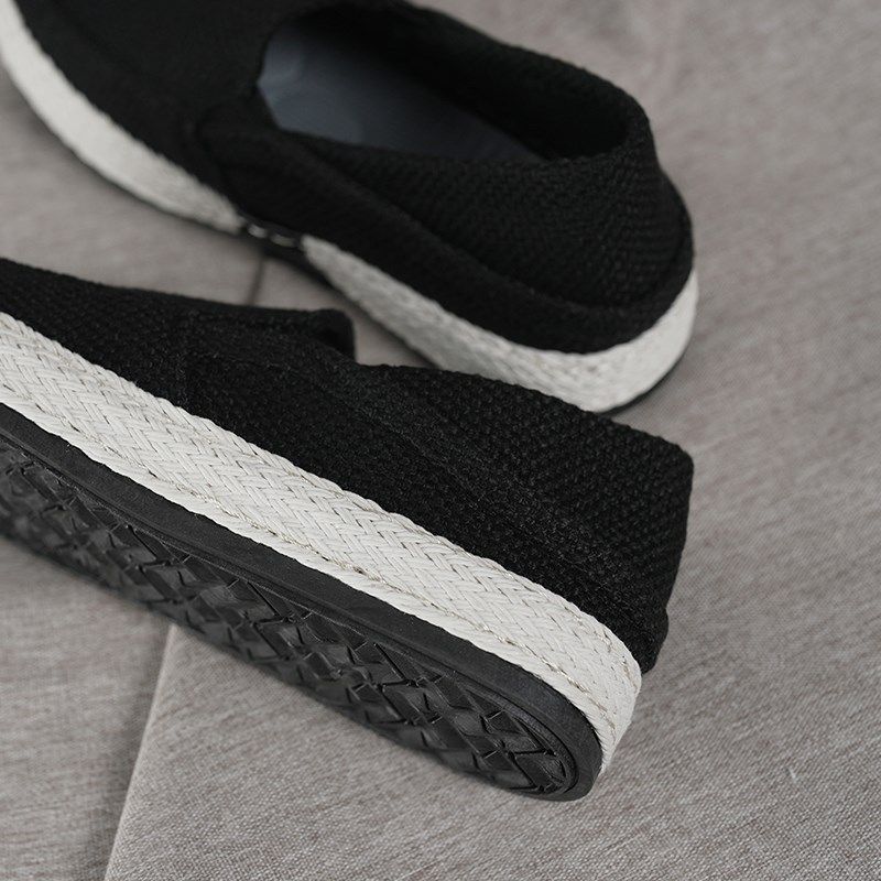 麻色生活帆布f男鞋夏季2025亚麻布新款软底鞋男士休闲无鞋带平板,淘宝优惠券,粉丝福利购,淘宝优惠卷