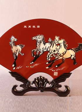 扬州漆器厂 平磨扇n形台屏 结婚生日 商务办公礼品 家居工艺品摆