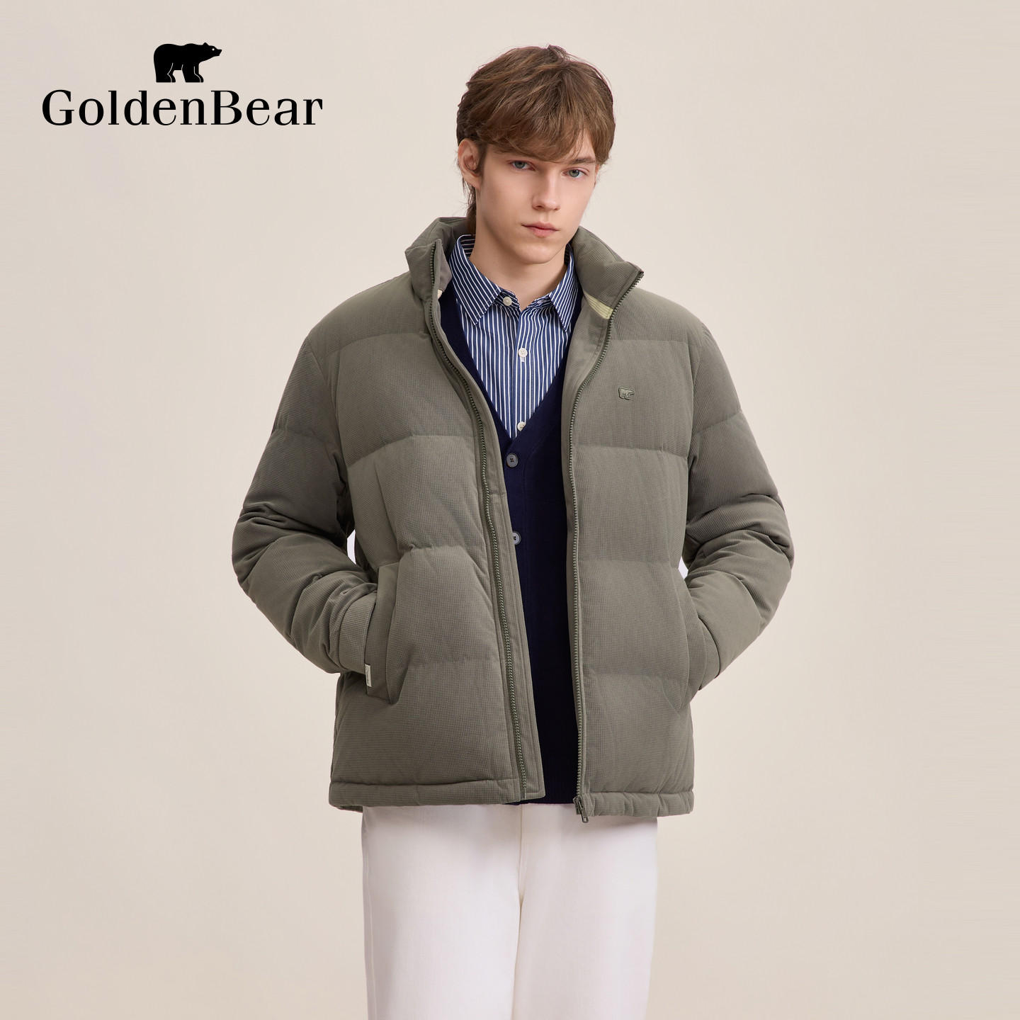 【90鸭绒】GOLDEN BEAR/金熊 冬季新款男装上衣玉米绒立领羽绒服,淘宝优惠券,粉丝福利购,淘宝优惠卷