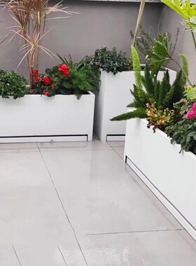 户外不锈钢花箱定制阳台s种植箱广场商业街长方形花坛铁艺成品花
